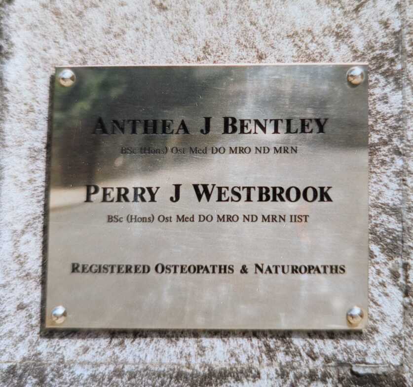 All proper clinics have a brass plate - a gift from Anthea's father