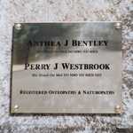 All proper clinics have a brass plate - a gift from Anthea's father